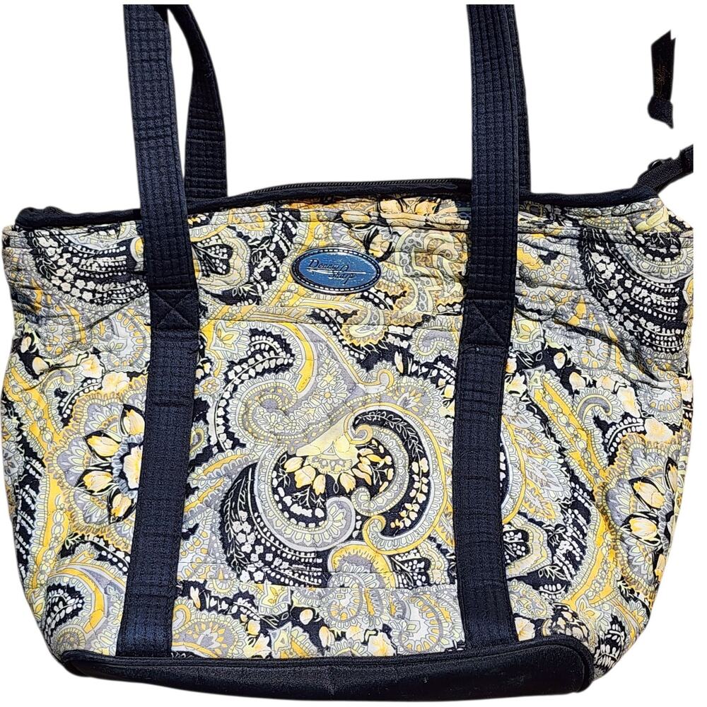 Donna Sharp Purse Denim Patchwork Quilted Paisley… - image 2